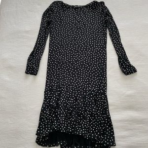 Black dress with white polka dots - size XXS